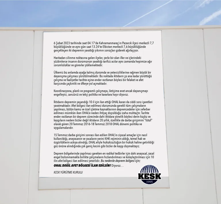 OHAL Değil Afet Bölgesi İlan Edilsin