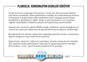 KESK Deprem Heyeti: “Plansızlık, Koordinasyon Eksikleri Sürüyor!”