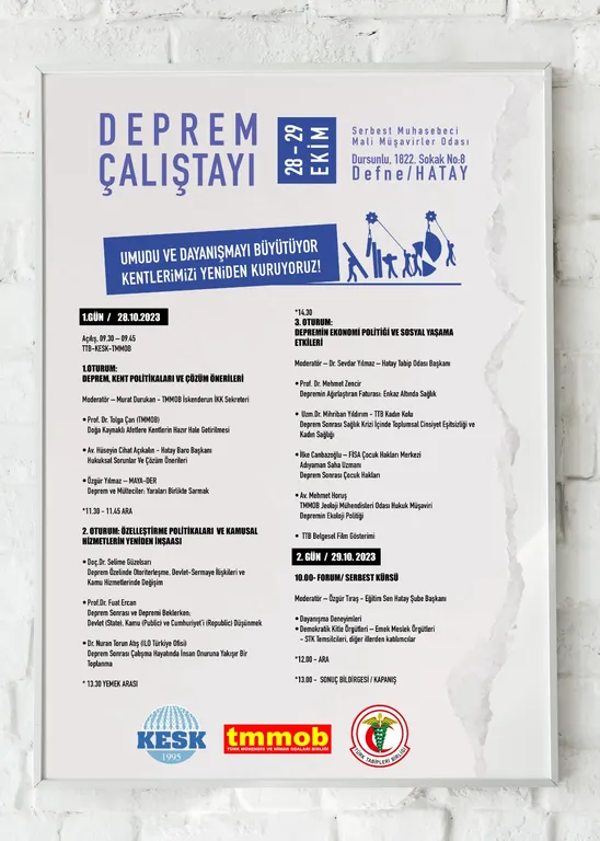28- 29 Ekim Deprem Çalıştayı / Hatay