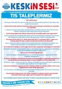 TİS Taleplerimiz ve Bildirimiz!