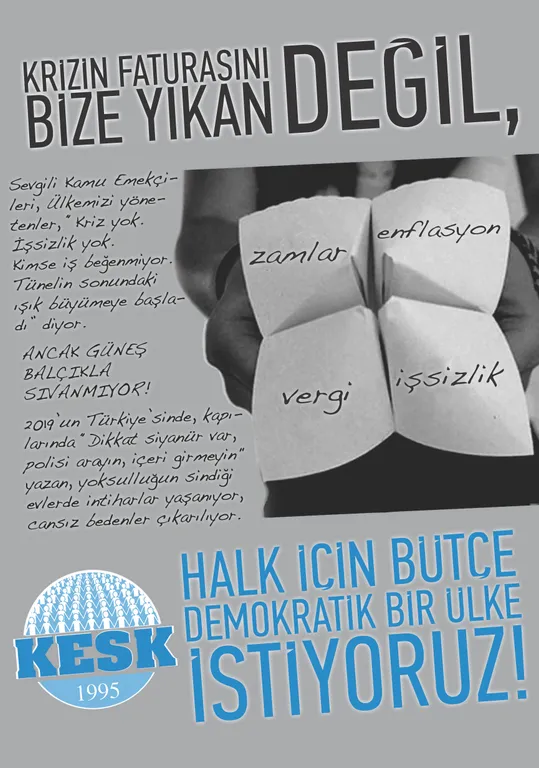 Yoksulluk, İşsizlik Büyüyor, Eşitsizlik Artıyor! HALK İçin Bütçe, Demokratik Ülke İstiyoruz!