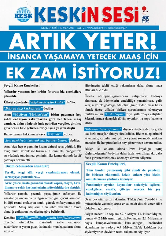 Artık Yeter! İnsanca Yaşamaya Yetecek Maaş İçin EK ZAM İSTİYORUZ!