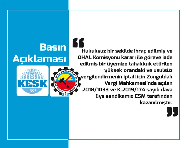 ESM: İşimize Geri Dönecek ve Tüm Haklarımızı Son Kuruşuna Kadar Alacağız!
