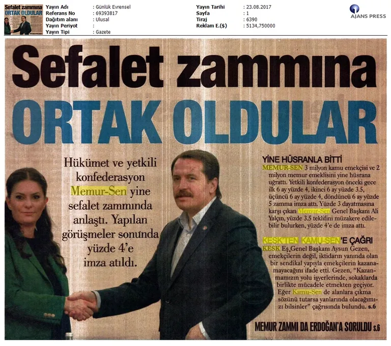 23 Ağustos Basından Derlediklerimiz