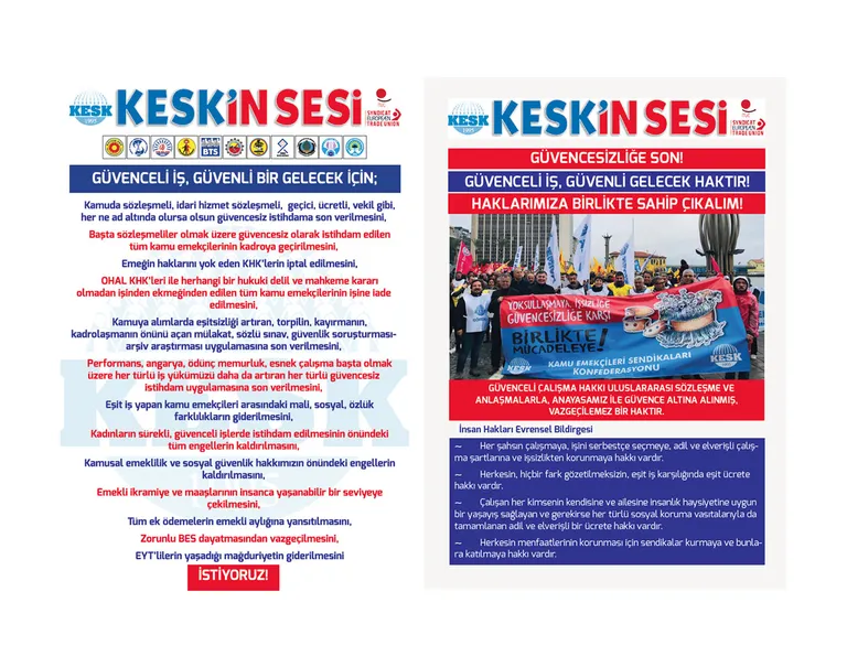 Güvencesizliğe Son, Güvenceli İş, Güvenli Gelecek Haktır!