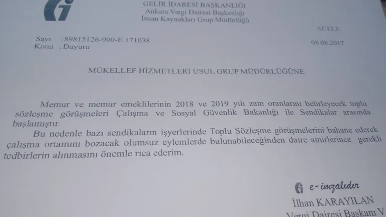 Uyarıyoruz!  Sendikal Faaliyetlerimizi Engellemek İsteyenler Suç İşliyor!