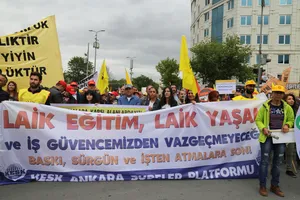 Susmayacağız! Sinmeyeceğiz! Boyun Eğmeyeceğiz! Laiklik ve İş Güvencemiz İçin Alanlardaydık!