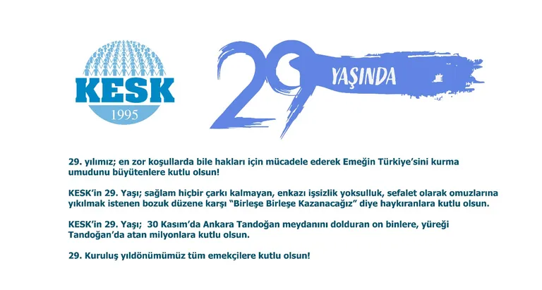 KESK 29 Yaşında!