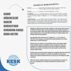 Kamu Görevlileri Hakem Kurulu'nun Kararına Karşı Dava Açtık!