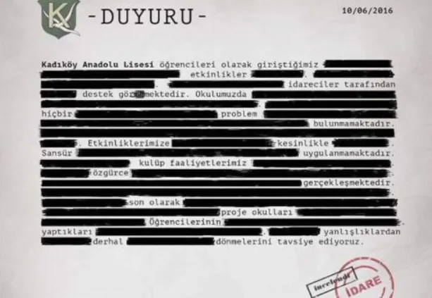 Boyun Eğmeyen, Özgür Liseleri Selamlıyoruz!