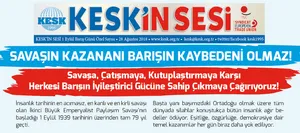 1 Eylül Dünya Barış Günü Bildirisi (2018)