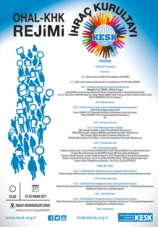 OHAL/KHK Rejimi Ve Kamu Emekçileri İhraç Kurultayı’nda Buluşuyoruz!