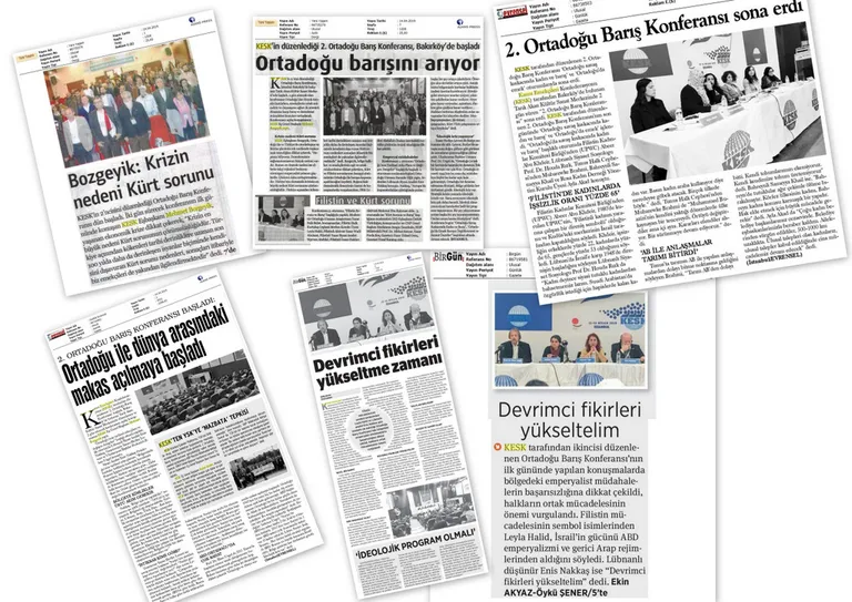 Gazetelerde Ortadoğu Barış Konferansı