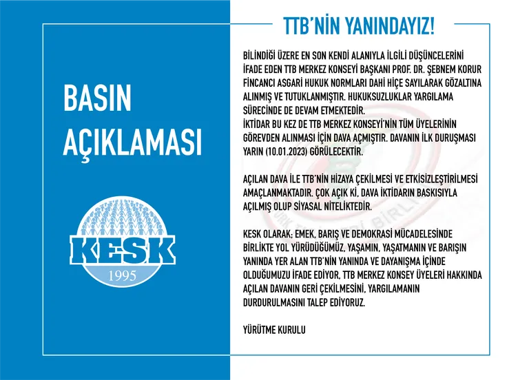 TTB'nin Yanındayız!