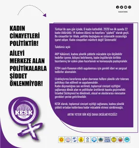 KADIN CİNAYETLERİ POLİTİKTİR! AİLEYİ MERKEZE ALAN POLİTİKALARLA ŞİDDET ÖNLENMİYOR!