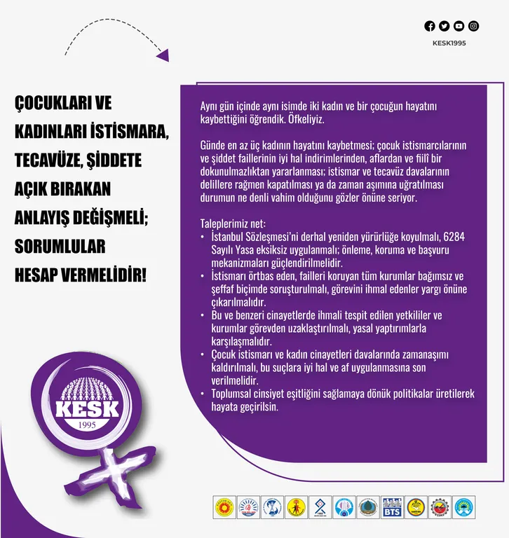 Kadınları Ve Çocukları İstismara, Tecavüze, Şiddete Maruz Bırakan Politikalar Değişmeli; Sorumlular Hesap Vermelidir!