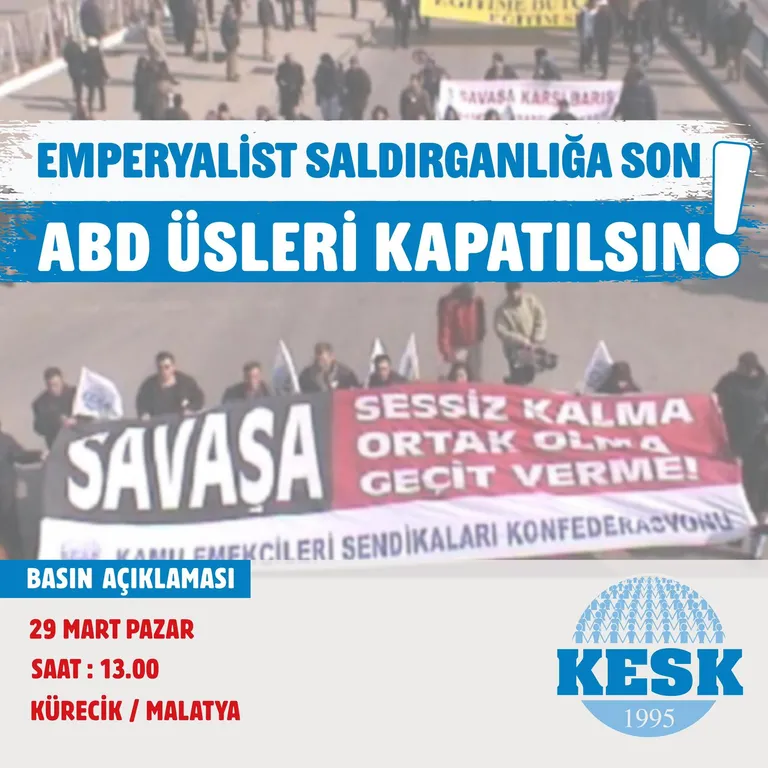 EMPERYALİST SALDIRGANLIĞA SON!