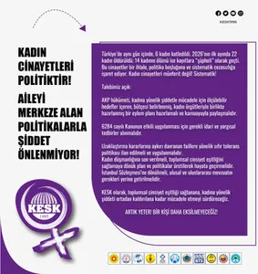 KADIN CİNAYETLERİ POLİTİKTİR! AİLEYİ MERKEZE ALAN POLİTİKALARLA ŞİDDET ÖNLENMİYOR!