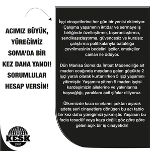 ACIMIZ BÜYÜK, YÜREĞİMİZ SOMA’DA BİR KEZ DAHA YANDI! SORUMLULAR HESAP VERSİN!